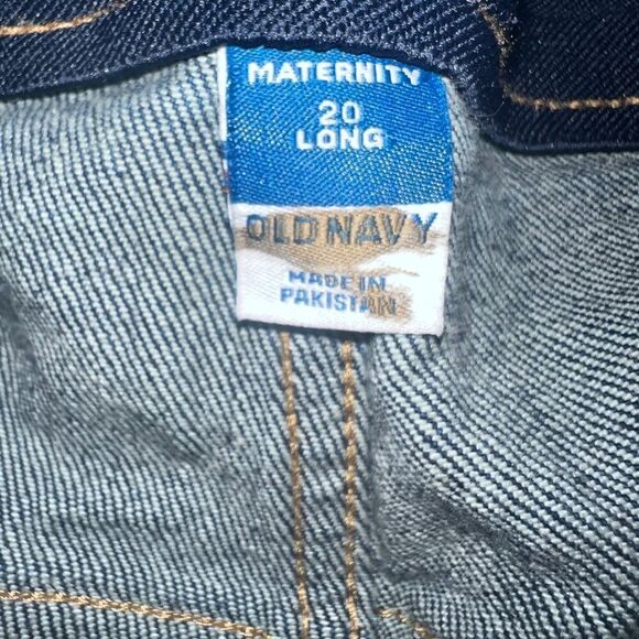 Old Navy Dark Wash Maternity Blue Jean Straight Leg Front Low Panel 20 Long NWOT - Picture 5 of 6